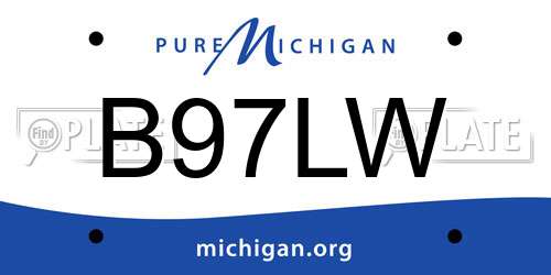 B97LW Michigan License Plate