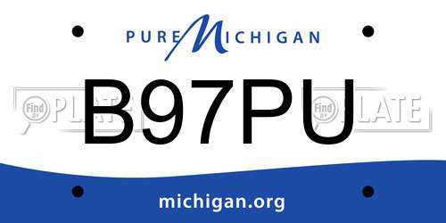 B97PU Michigan License Plate