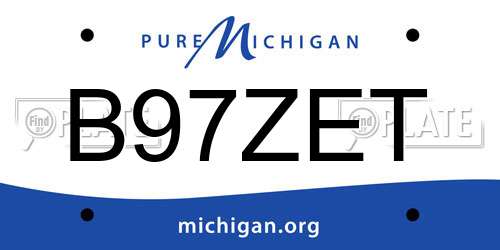 B97ZET Michigan License Plate