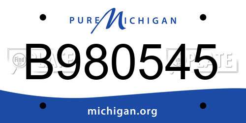 B980545 Michigan License Plate
