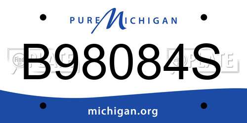 B98084S Michigan License Plate