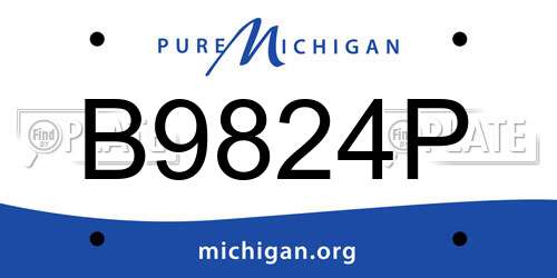 B9824P Michigan License Plate