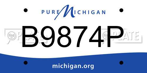 B9874P Michigan License Plate