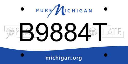 B9884T Michigan License Plate