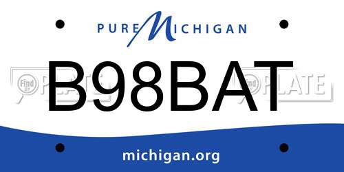 B98BAT Michigan License Plate