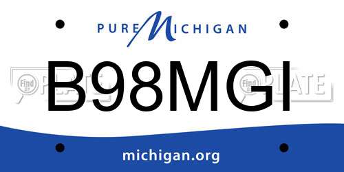 B98MGI Michigan License Plate
