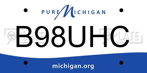 B98UHC Michigan License Plate
