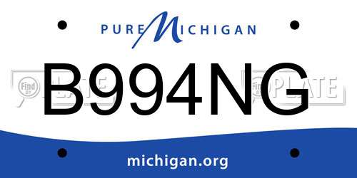 B994NG Michigan License Plate