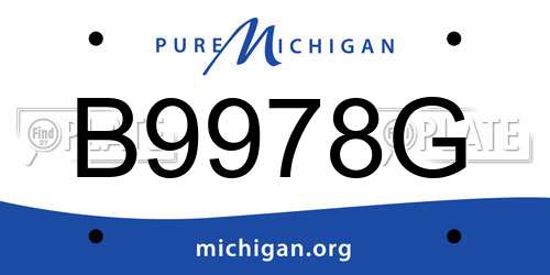 B9978G Michigan License Plate