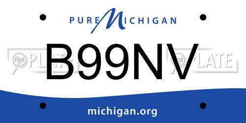 B99NV Michigan License Plate