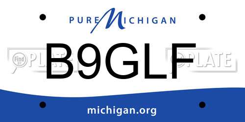B9GLF Michigan License Plate