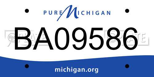 BA09586 Michigan License Plate