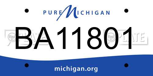 BA11801 Michigan License Plate