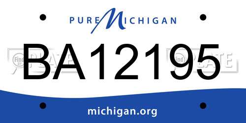 BA12195 Michigan License Plate