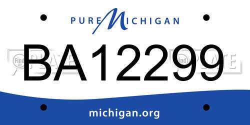 BA12299 Michigan License Plate