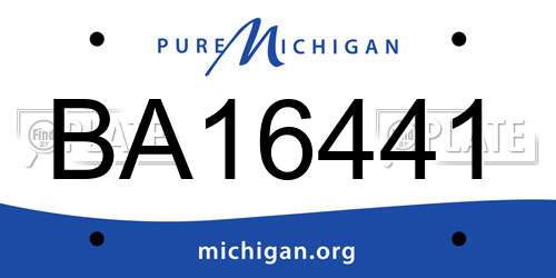 BA16441 Michigan License Plate