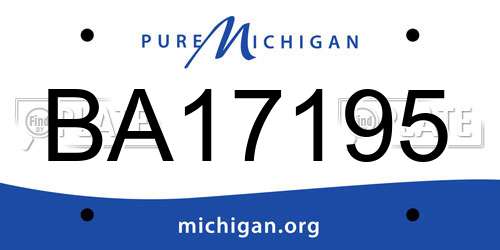 BA17195 Michigan License Plate
