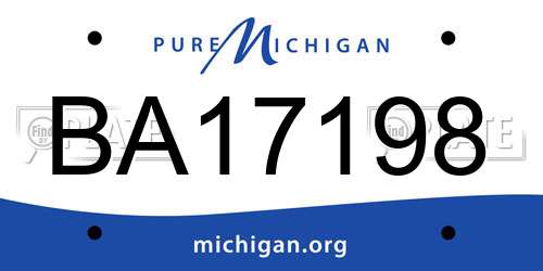 BA17198 Michigan License Plate