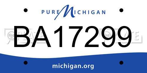 BA17299 Michigan License Plate