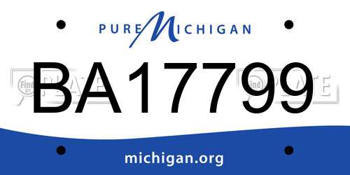 BA17799 Michigan License Plate