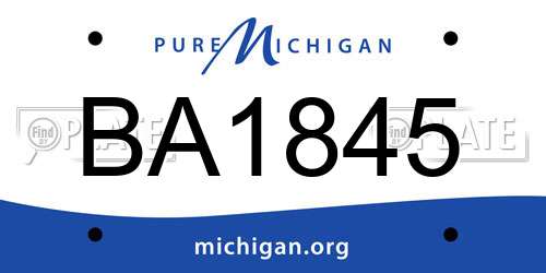 BA1845 Michigan License Plate