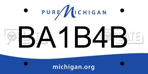 BA1B4B Michigan License Plate