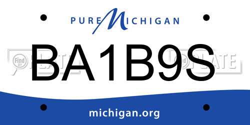 BA1B9S Michigan License Plate