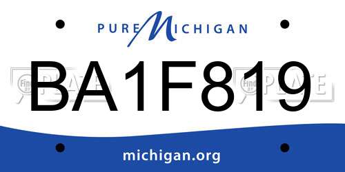 BA1F819 Michigan License Plate
