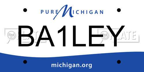 BA1LEY Michigan License Plate