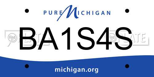 BA1S4S Michigan License Plate