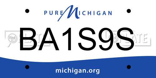BA1S9S Michigan License Plate