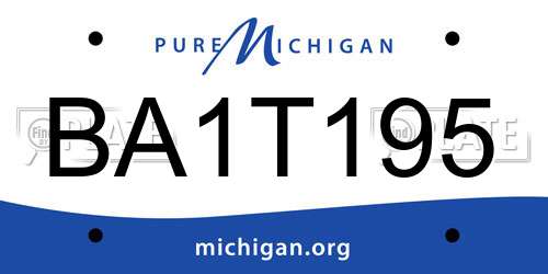 BA1T195 Michigan License Plate