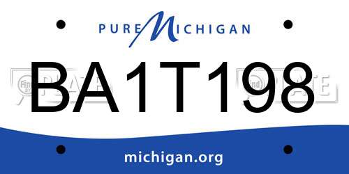 BA1T198 Michigan License Plate