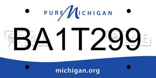 BA1T299 Michigan License Plate