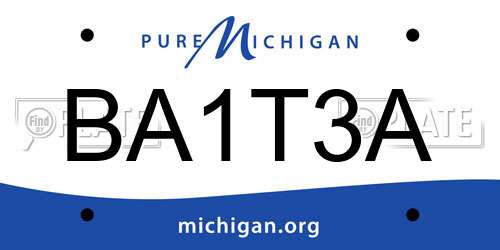 BA1T3A Michigan License Plate