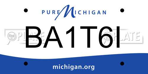 BA1T6I Michigan License Plate