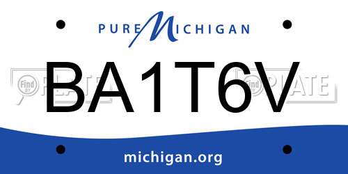 BA1T6V Michigan License Plate
