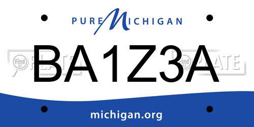 BA1Z3A Michigan License Plate