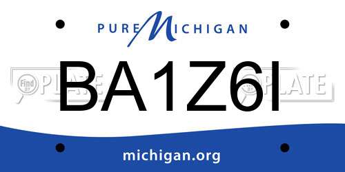 BA1Z6I Michigan License Plate
