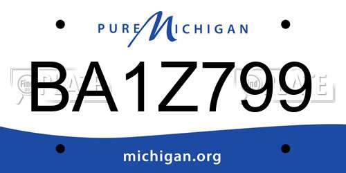 BA1Z799 Michigan License Plate