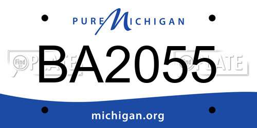 BA2055 Michigan License Plate