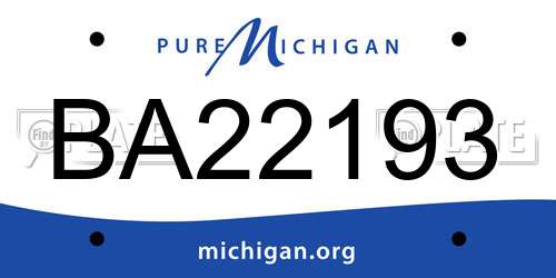 BA22193 Michigan License Plate