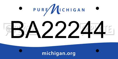 BA22244 Michigan License Plate