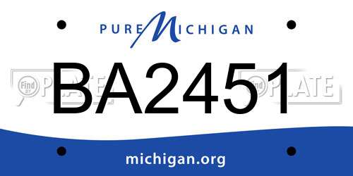 BA2451 Michigan License Plate
