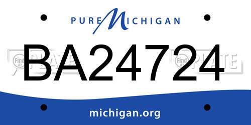 BA24724 Michigan License Plate