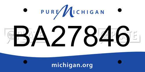 BA27846 Michigan License Plate