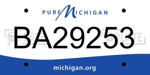 BA29253 Michigan License Plate