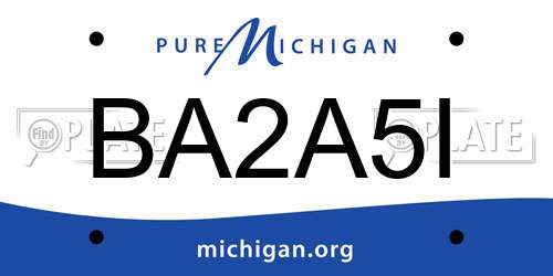 BA2A5I Michigan License Plate