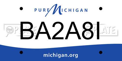 BA2A8I Michigan License Plate