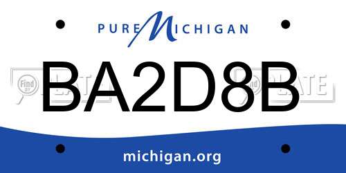 BA2D8B Michigan License Plate